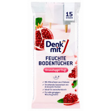 Вологі серветки для підлоги Denkmit Feuchte Bodentücher Granatapfel-Duft, 15 шт.